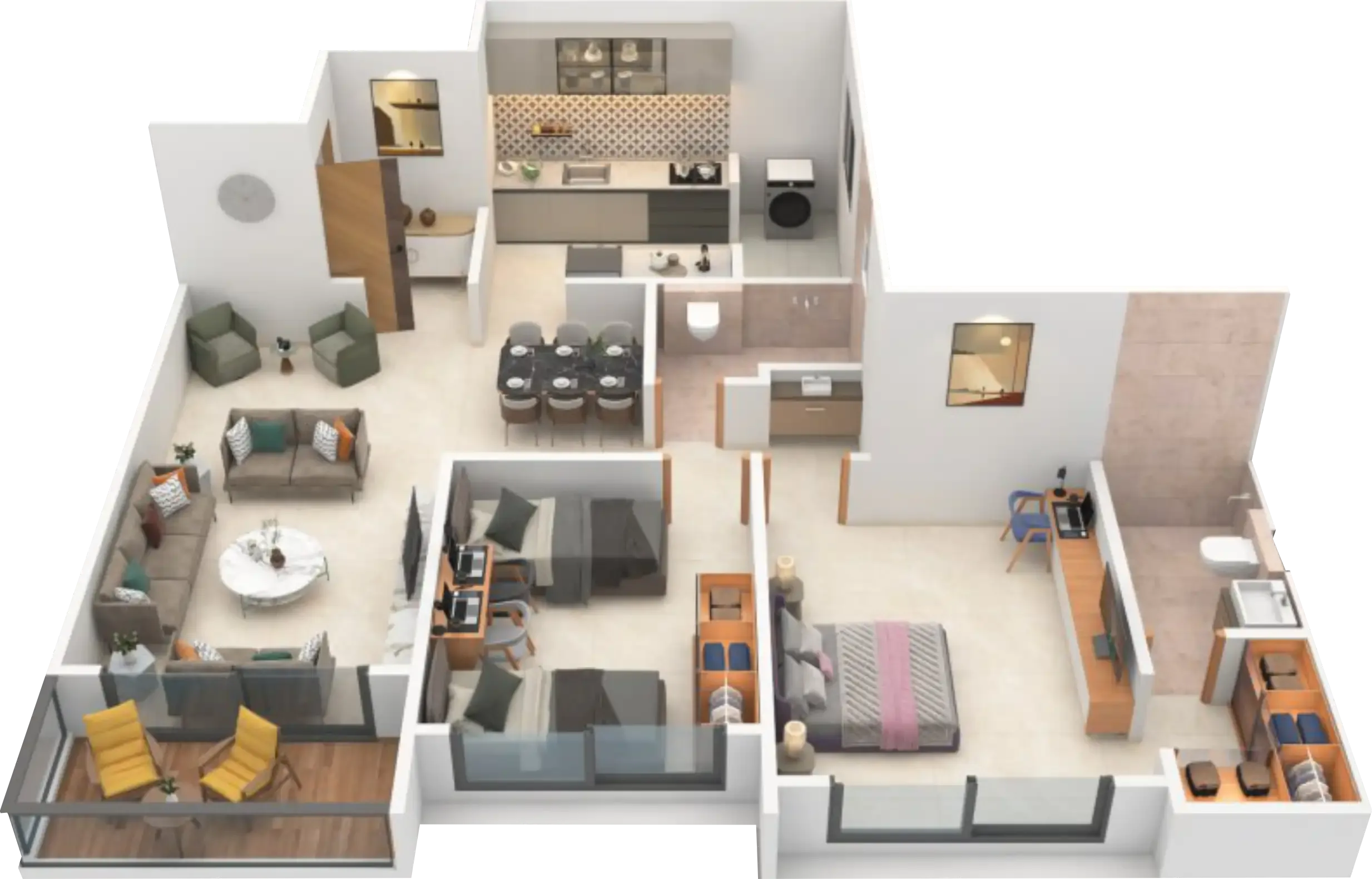 2 BHK Cut Section